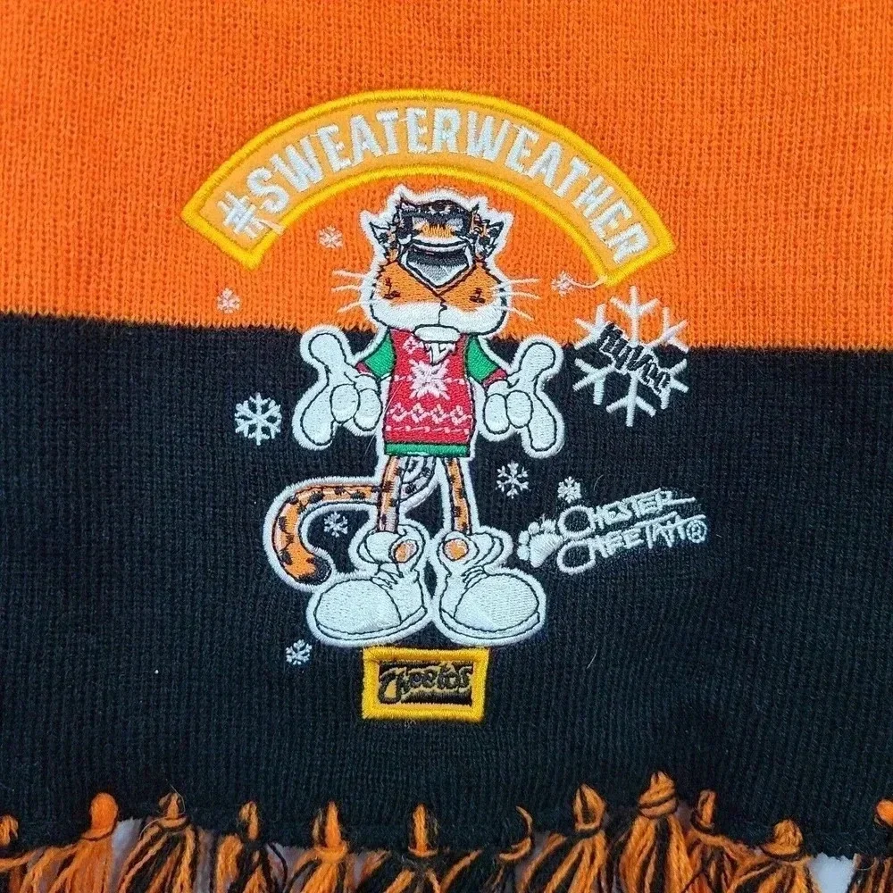 Pepsi Co. Cheetos Sweater Weather Scarf One Size Chester Orange Black Striped